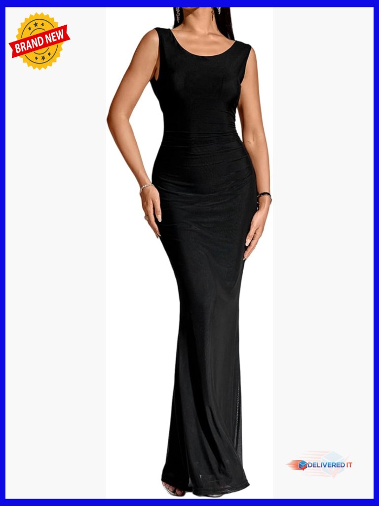 Backless Bodycon Maxi Dress Formal Evening Wedding Cocktail Party